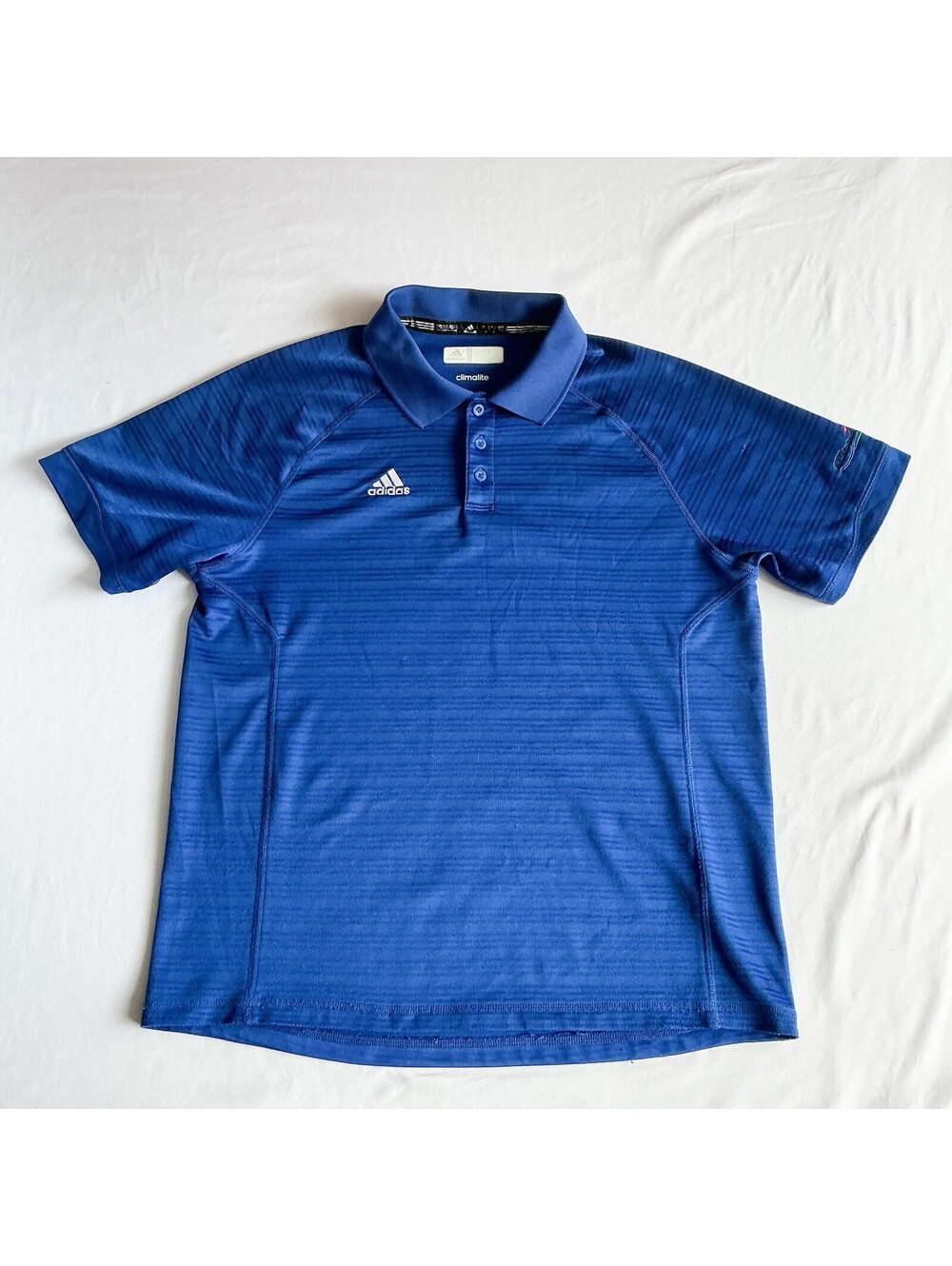 Adidas Climalite Blue Golf Polo Shirt Painted Woods Embroidered Logo size Large